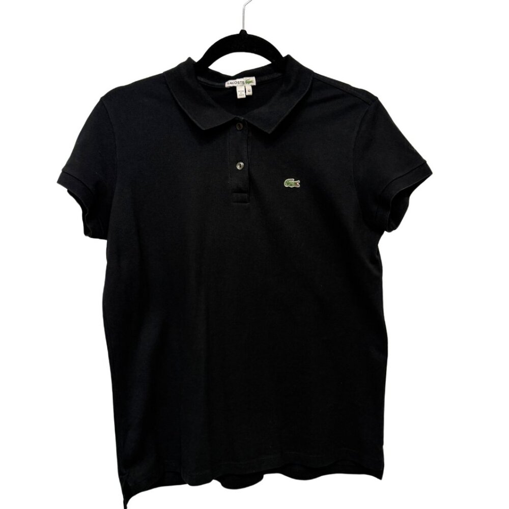 Classic Lacoste Short Sleeve Polo - Size 42 - Black - Pre-Owned